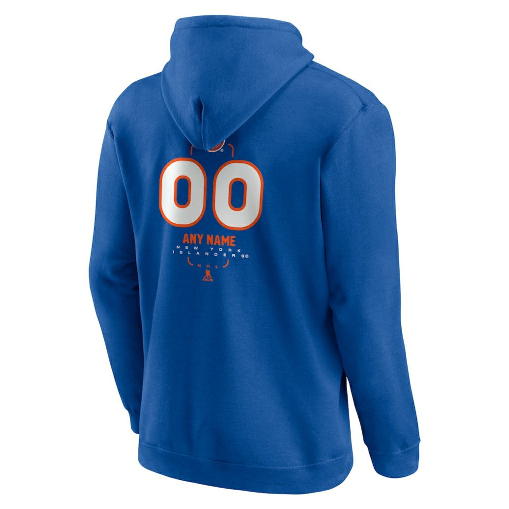 NHL Royal New York Islanders Personalized Name & Number Midfielder Pullover Hoodie