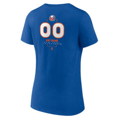 NHL Royal New York Islanders Women's Personalized Name & Number Midfielder V-Neck T-Shirt