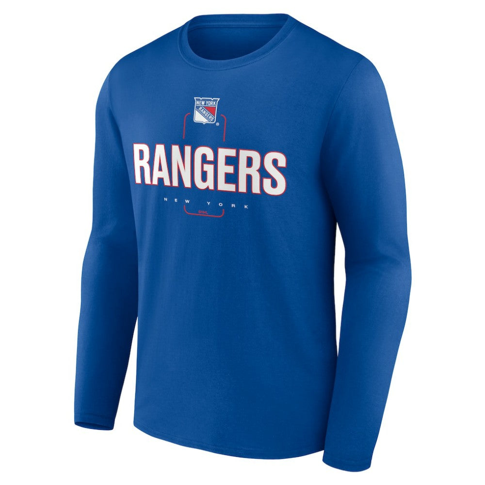 NHL Blue New York Rangers Personalized Name & Number Midfielder Long Sleeve T-Shirt
