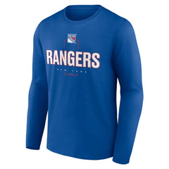 NHL Blue New York Rangers Personalized Name & Number Midfielder Long Sleeve T-Shirt