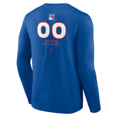 NHL Blue New York Rangers Personalized Name & Number Midfielder Long Sleeve T-Shirt