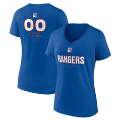 NHL Blue New York Rangers Women's Personalized Name & Number Midfielder V-Neck T-Shirt