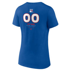 NHL Blue New York Rangers Women's Personalized Name & Number Midfielder V-Neck T-Shirt