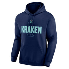 NHL Deep Sea Blue Seattle Kraken Personalized Name & Number Midfielder Pullover Hoodie