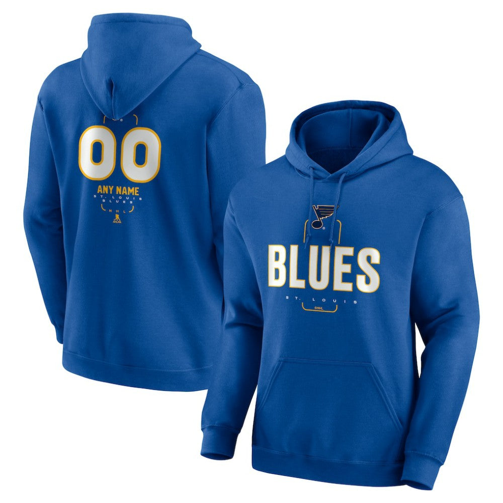 NHL Blue St. Louis Blues Personalized Name & Number Midfielder Pullover Hoodie