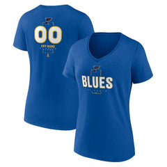 NHL Blue St. Louis Blues Women's Personalized Name & Number Midfielder V-Neck T-Shirt
