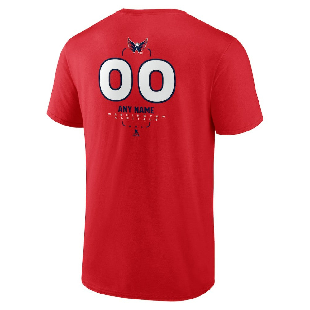 NHL Red Washington Capitals Personalized Name & Number Midfielder T-Shirt
