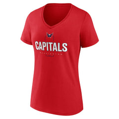 NHL Red Washington Capitals Women's Personalized Name & Number Midfielder V-Neck T-Shirt