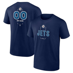 NHL Navy Winnipeg Jets Personalized Name & Number Midfielder T-Shirt