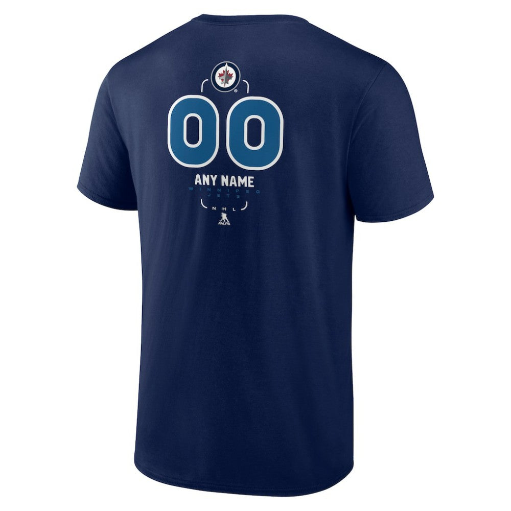 NHL Navy Winnipeg Jets Personalized Name & Number Midfielder T-Shirt