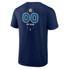 NHL Navy Winnipeg Jets Personalized Name & Number Midfielder T-Shirt