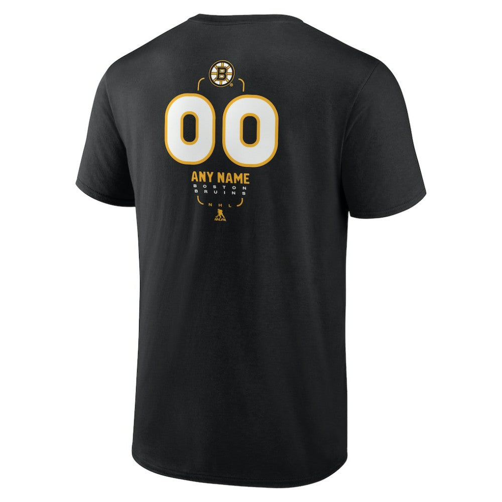 NHL Black Boston Bruins Personalized Name & Number Midfielder T-Shirt