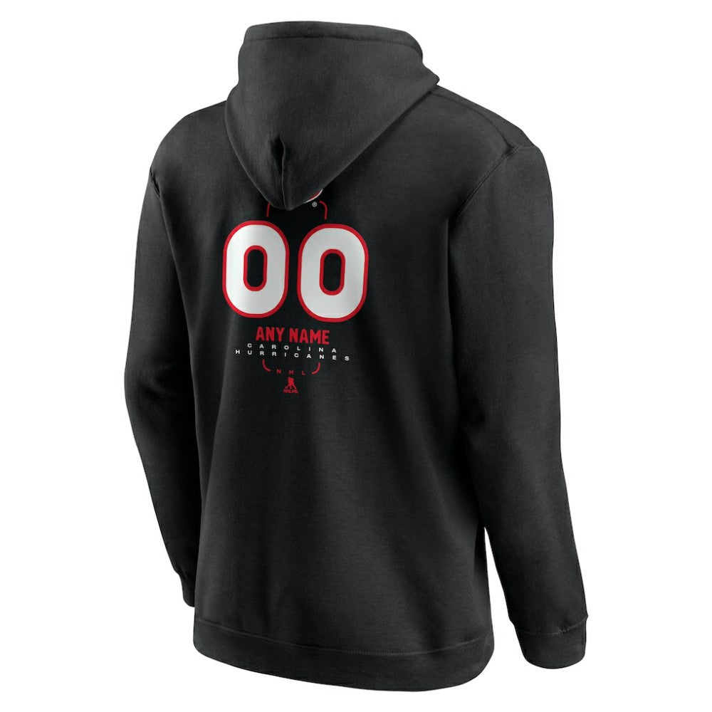 NHL Black Carolina Hurricanes Personalized Name & Number Midfielder Pullover Hoodie