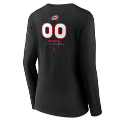 NHL Black Carolina Hurricanes Women's Personalized Name & Number Midfielder Long Sleeve V-Neck T-Shirt
