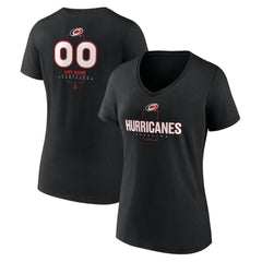 NHL Black Carolina Hurricanes Women's Personalized Name & Number Midfielder V-Neck T-Shirt