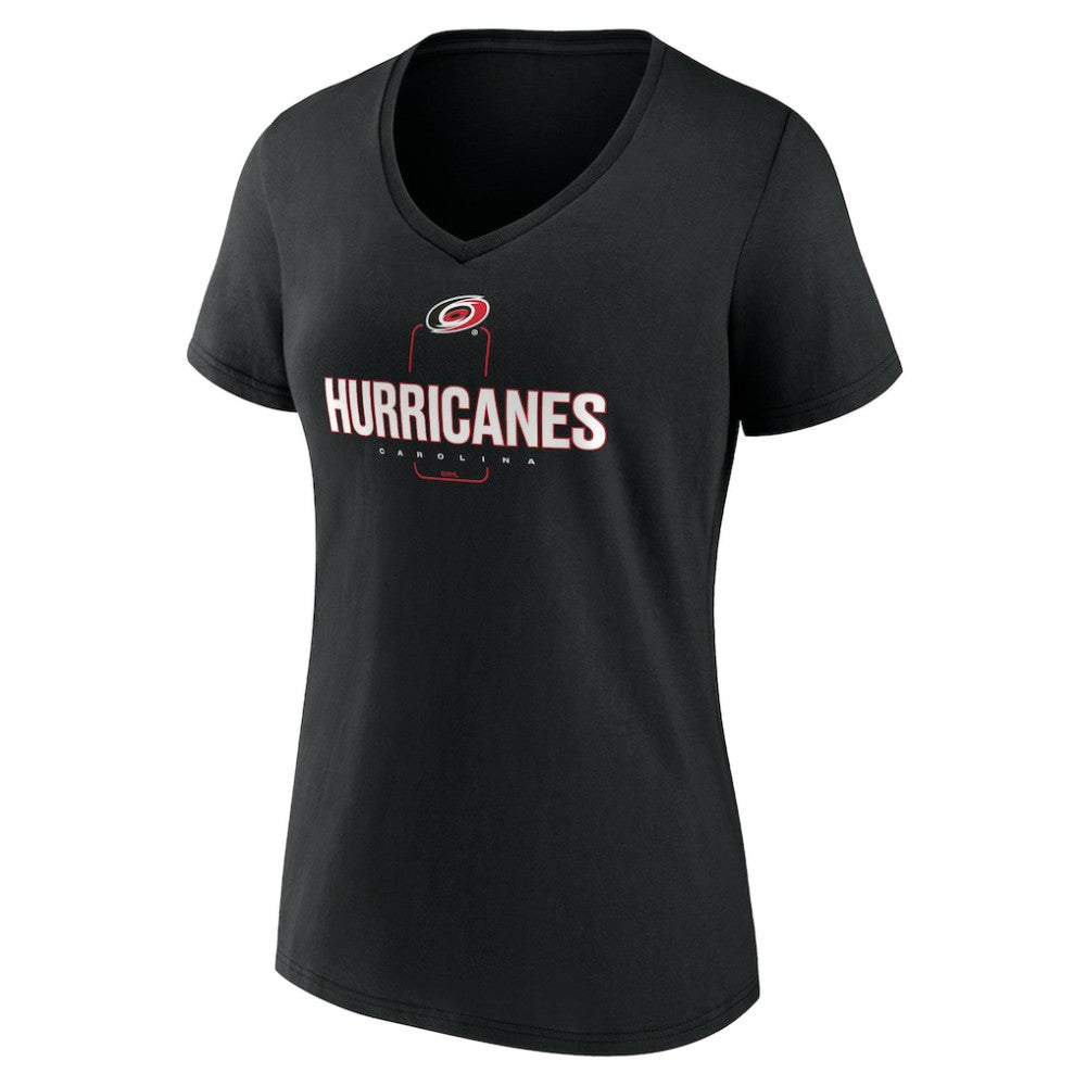 NHL Black Carolina Hurricanes Women's Personalized Name & Number Midfielder V-Neck T-Shirt