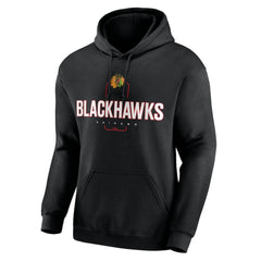 NHL Black Chicago Blackhawks Personalized Name & Number Midfielder Pullover Hoodie