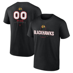 NHL Black Chicago Blackhawks Personalized Name & Number Midfielder T-Shirt