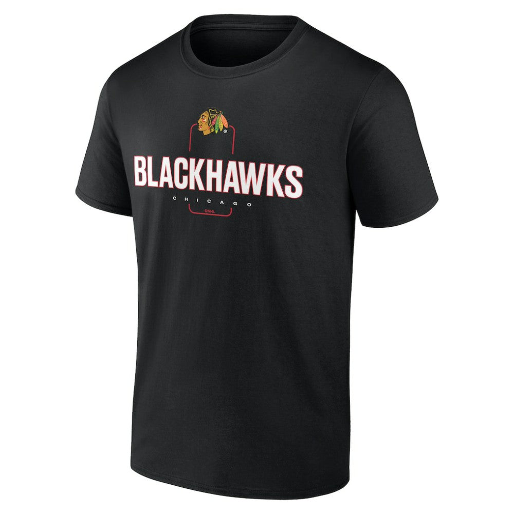 NHL Black Chicago Blackhawks Personalized Name & Number Midfielder T-Shirt