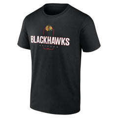 NHL Black Chicago Blackhawks Personalized Name & Number Midfielder T-Shirt