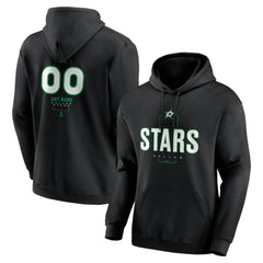 NHL Black Dallas Stars Personalized Name & Number Midfielder Pullover Hoodie