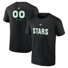 NHL Black Dallas Stars Personalized Name & Number Midfielder T-Shirt