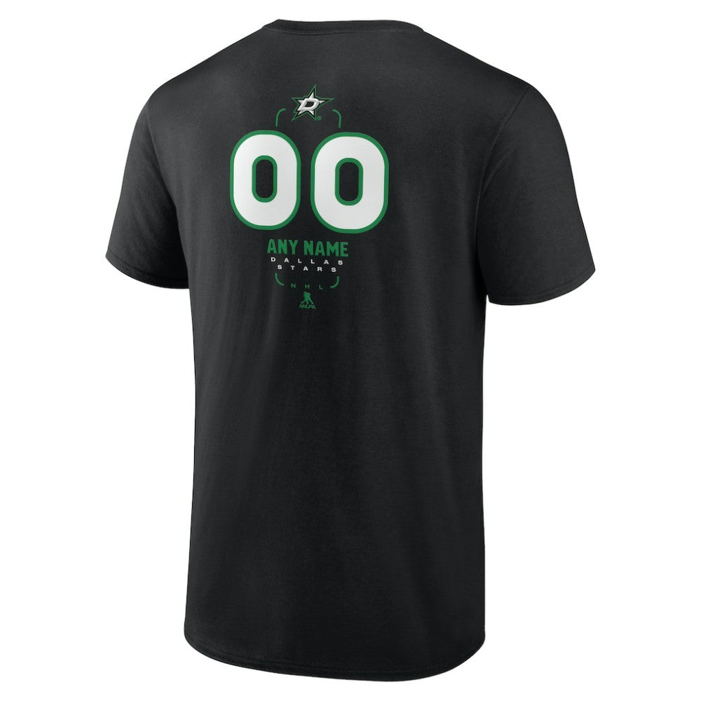 NHL Black Dallas Stars Personalized Name & Number Midfielder T-Shirt