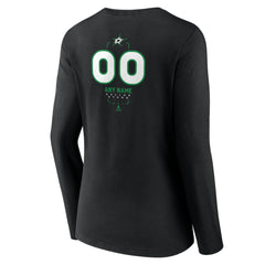 NHL Black Dallas Stars Women's Personalized Name & Number Midfielder Long Sleeve V-Neck T-Shirt