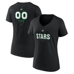 NHL Black Dallas Stars Women's Personalized Name & Number Midfielder V-Neck T-Shirt