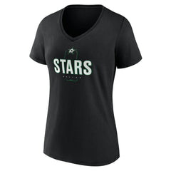 NHL Black Dallas Stars Women's Personalized Name & Number Midfielder V-Neck T-Shirt