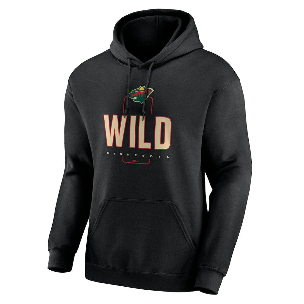 NHL Black Minnesota Wild Personalized Name & Number Midfielder Pullover Hoodie