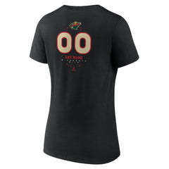 NHL Black Minnesota Wild Women's Personalized Name & Number Midfielder V-Neck T-Shirt