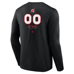 NHL Black New Jersey Devils Personalized Name & Number Midfielder Long Sleeve T-Shirt