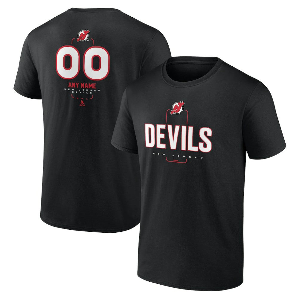 NHL Black New Jersey Devils Personalized Name & Number Midfielder T-Shirt
