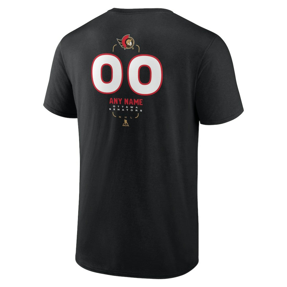 NHL Black Ottawa Senators Personalized Name & Number Midfielder T-Shirt