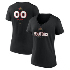 NHL Black Ottawa Senators Women's Personalized Name & Number Midfielder V-Neck T-Shirt
