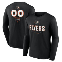 NHL Black Philadelphia Flyers Personalized Name & Number Midfielder Long Sleeve T-Shirt