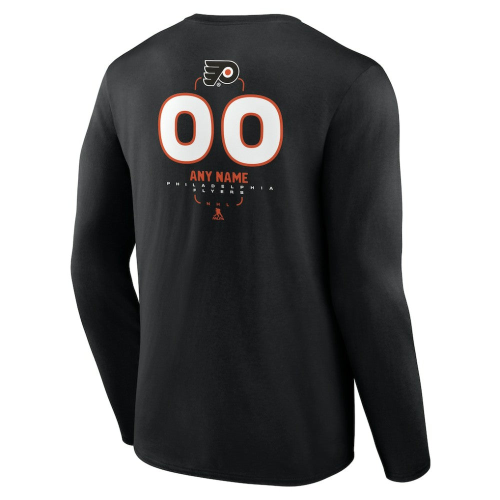 NHL Black Philadelphia Flyers Personalized Name & Number Midfielder Long Sleeve T-Shirt