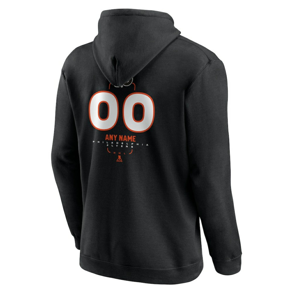 NHL Black Philadelphia Flyers Personalized Name & Number Midfielder Pullover Hoodie