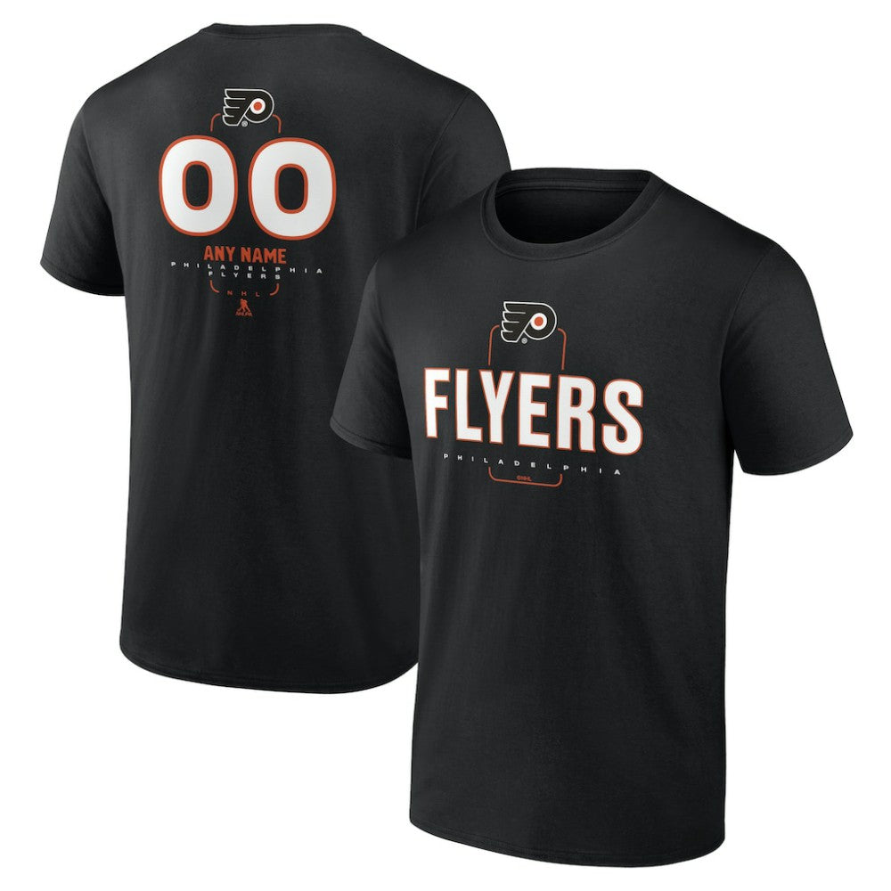 NHL Black Philadelphia Flyers Personalized Name & Number Midfielder T-Shirt