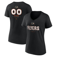 NHL Black Philadelphia Flyers Women's Personalized Name & Number Midfielder V-Neck T-Shirt