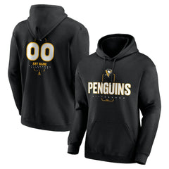 NHL Black Pittsburgh Penguins Personalized Name & Number Midfielder Pullover Hoodie
