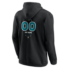 NHL Black San Jose Sharks Personalized Name & Number Midfielder Pullover Hoodie