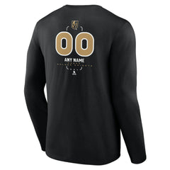 NHL Black Vegas Golden Knights Personalized Name & Number Midfielder Long Sleeve T-Shirt