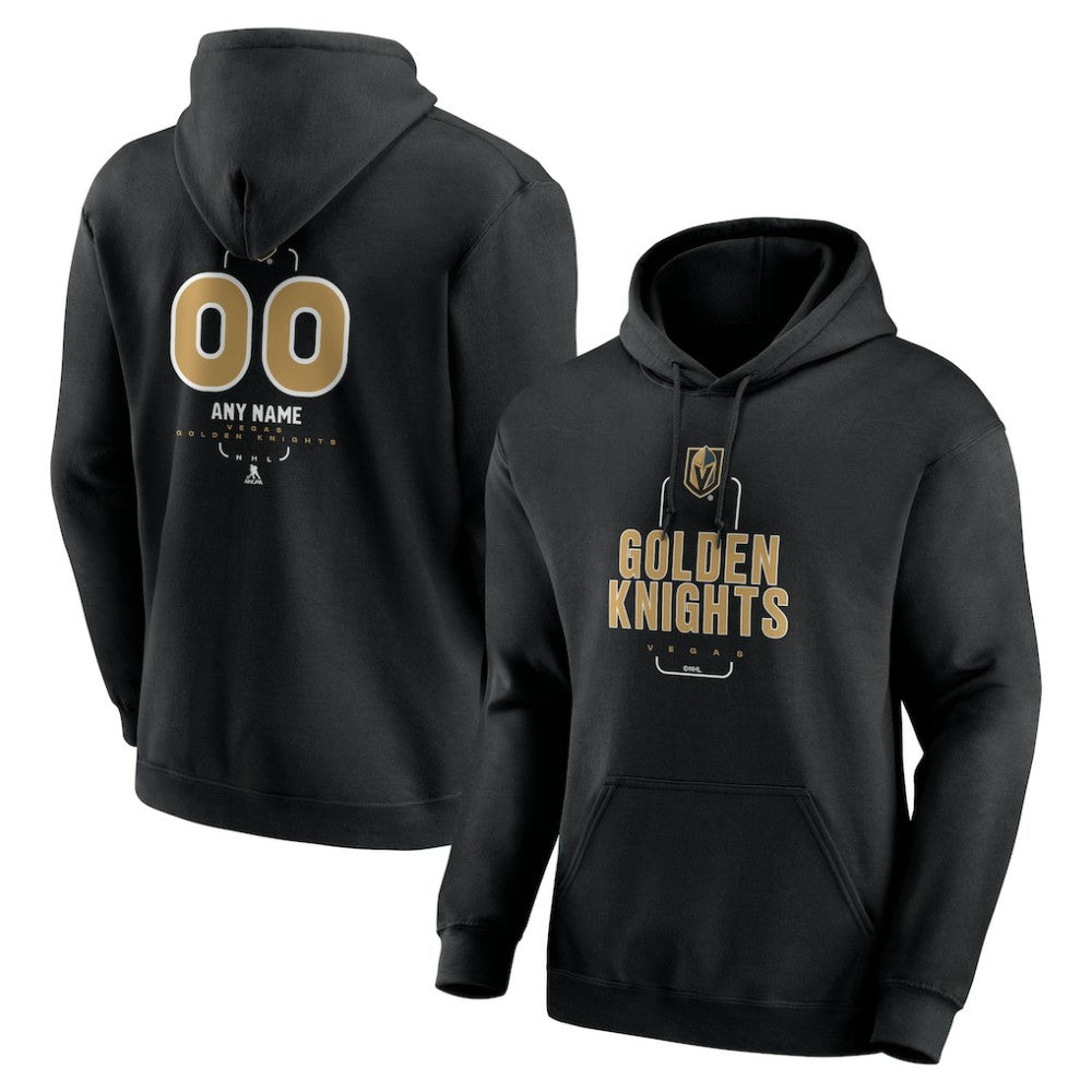 NHL Black Vegas Golden Knights Personalized Name & Number Midfielder Pullover Hoodie