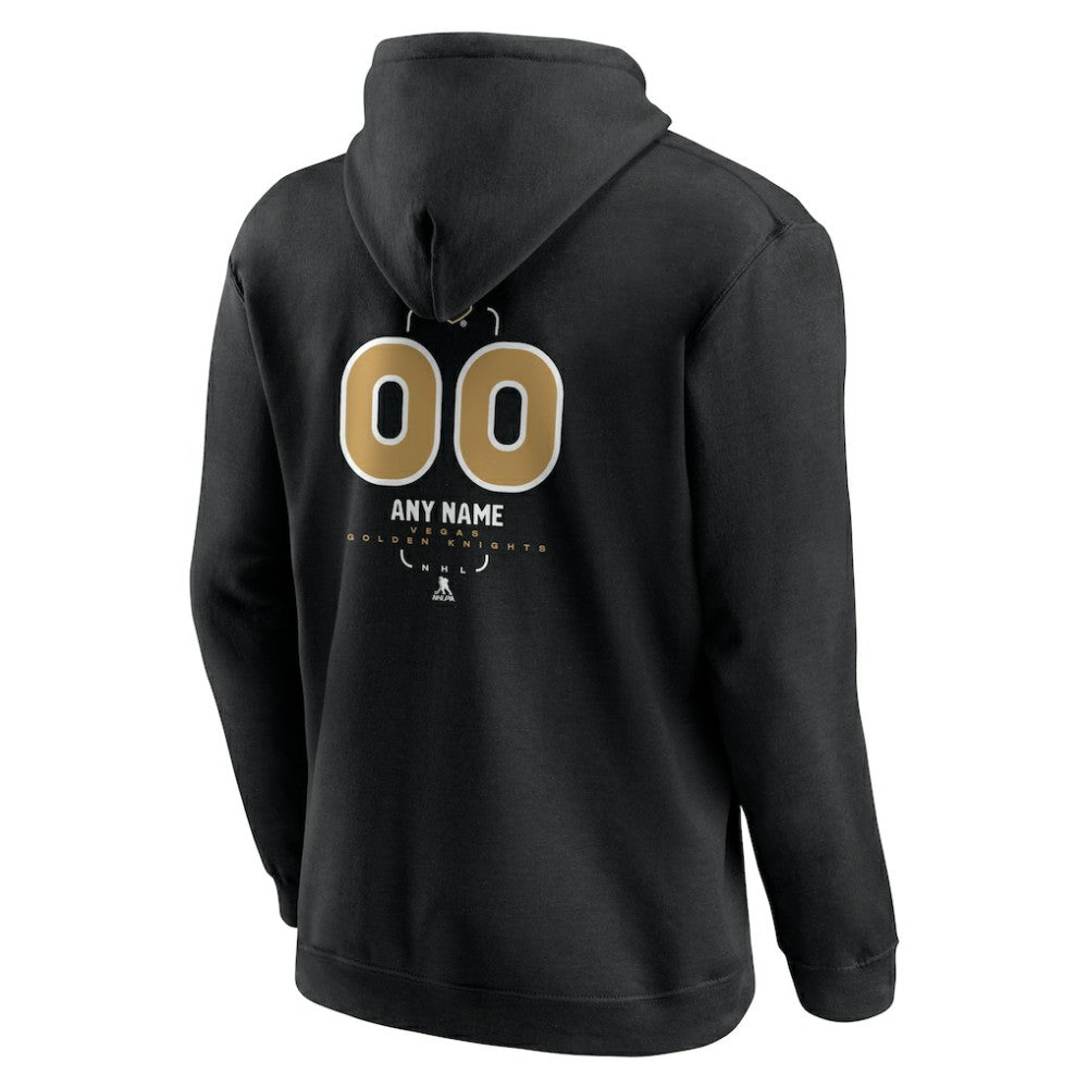NHL Black Vegas Golden Knights Personalized Name & Number Midfielder Pullover Hoodie