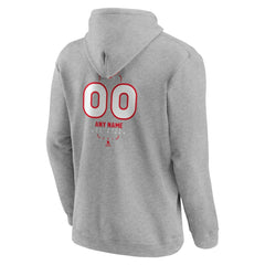NHL Gray Detroit Red Wings Personalized Name & Number Midfielder Pullover Hoodie