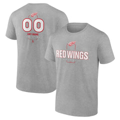 NHL Gray Detroit Red Wings Personalized Name & Number Midfielder T-Shirt