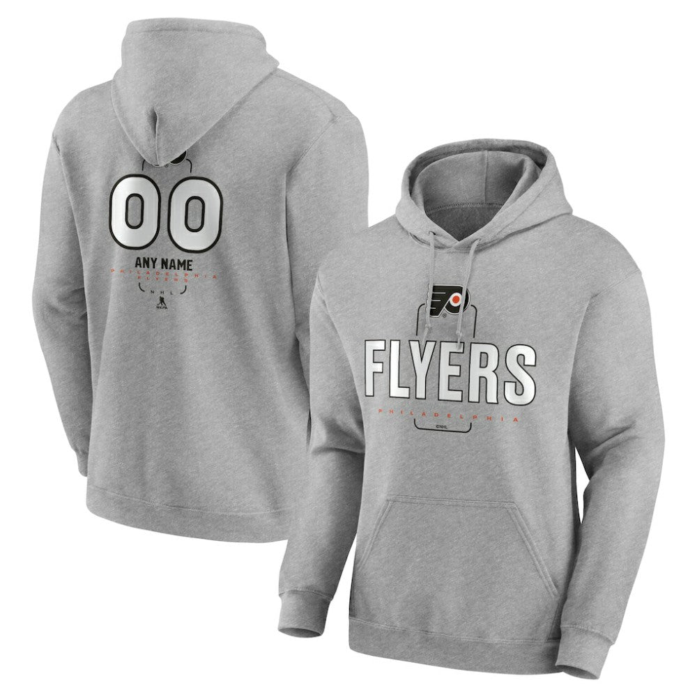 NHL Gray Philadelphia Flyers Personalized Name & Number Midfielder Pullover Hoodie