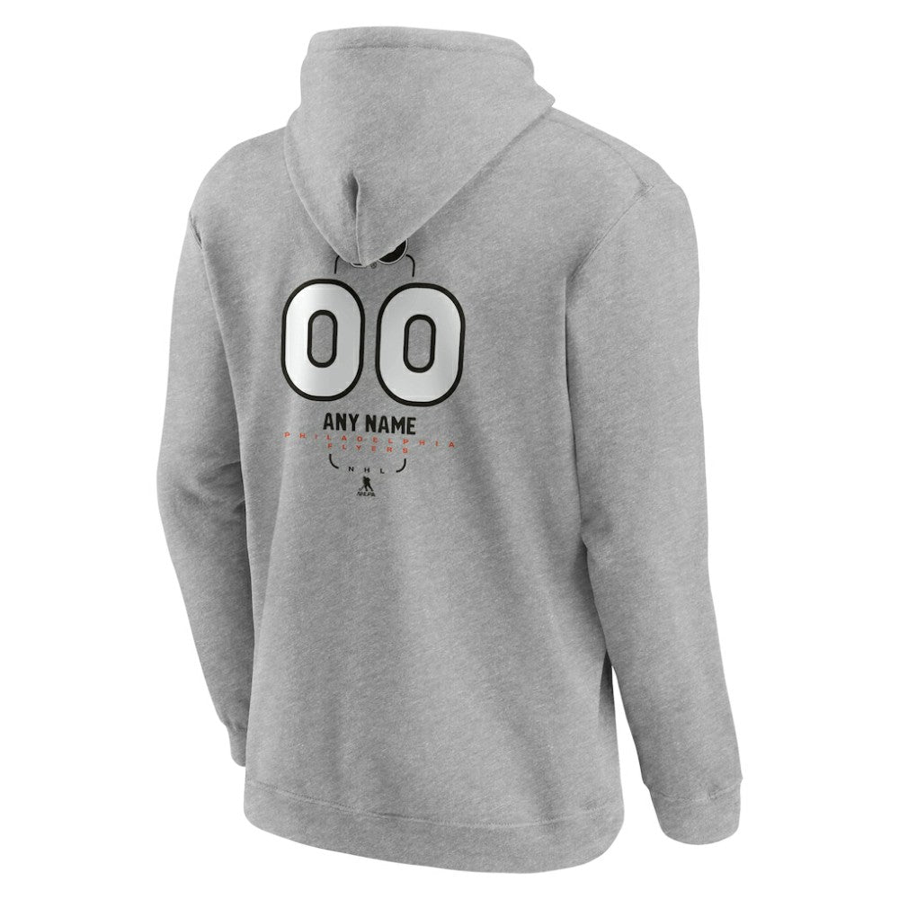 NHL Gray Philadelphia Flyers Personalized Name & Number Midfielder Pullover Hoodie